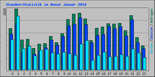 Stunden-Statistik im Monat Januar 2018