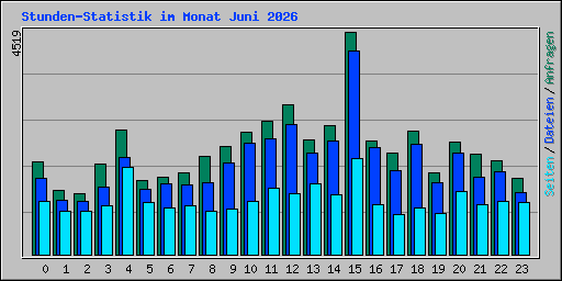 Stunden-Statistik im Monat Juni 2026