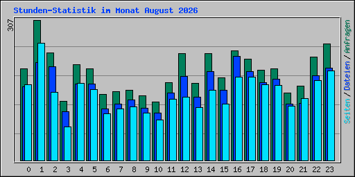 Stunden-Statistik im Monat August 2026